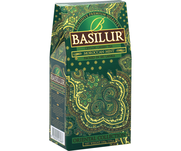 Basilur Moroccan Mint Ceylon Green Tea 100g Packet - The Ceylon Mart