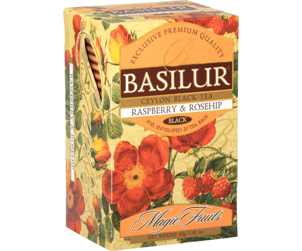 Basilur Raspberry and Rosehip Ceylon Black Tea 25 Tea Bags - The Ceylon Mart