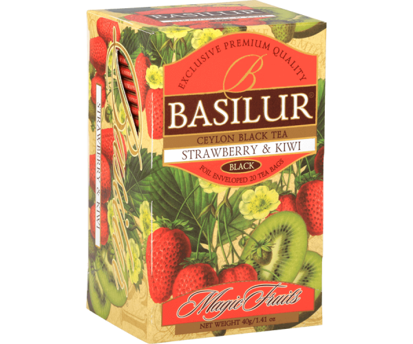 Basilur Strawberry and Kiwi Ceylon Black Tea 20 Tea Bags - The Ceylon Mart