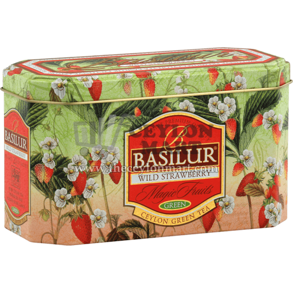 Basilur Wild Strawberry Tin Green Tea 20 Foil Tea Bags - The Ceylon Mart