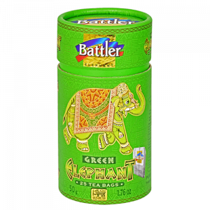 Battler Green Elephant 25 Tea Bags Premium Canister - The Ceylon Mart