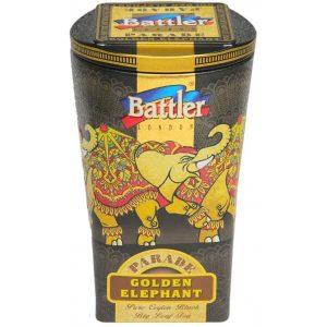 Battler Parade Golden Elephant Loose Leaf Green Tea 100g Tin Caddy - The Ceylon Mart