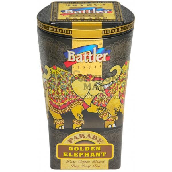 Battler Parade Golden Elephant Loose Leaf Green Tea 100g Tin Caddy - The Ceylon Mart