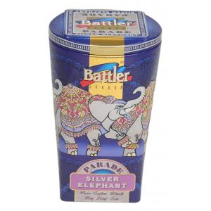 Battler Parade Silver Elephant Loose Leaf Black Tea 100g Tin Caddy - The Ceylon Mart