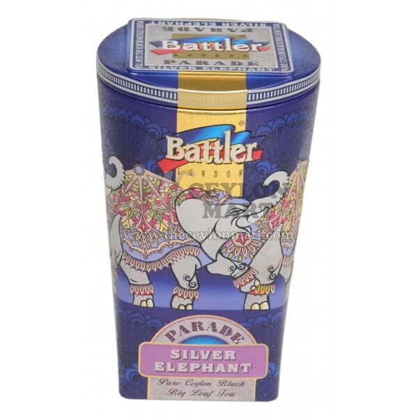 Battler Parade Silver Elephant Loose Leaf Black Tea 100g Tin Caddy - The Ceylon Mart